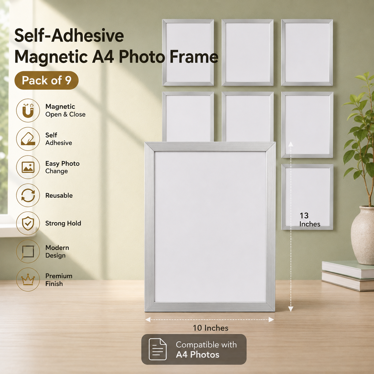 Silver magnetic frame detailed anatomy diagram
