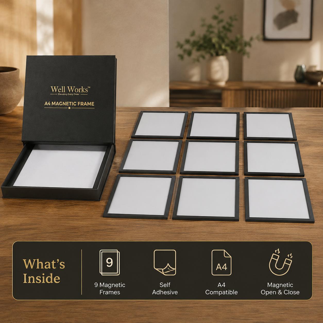 A4 Magnetic Frame Pack of 9 product in package