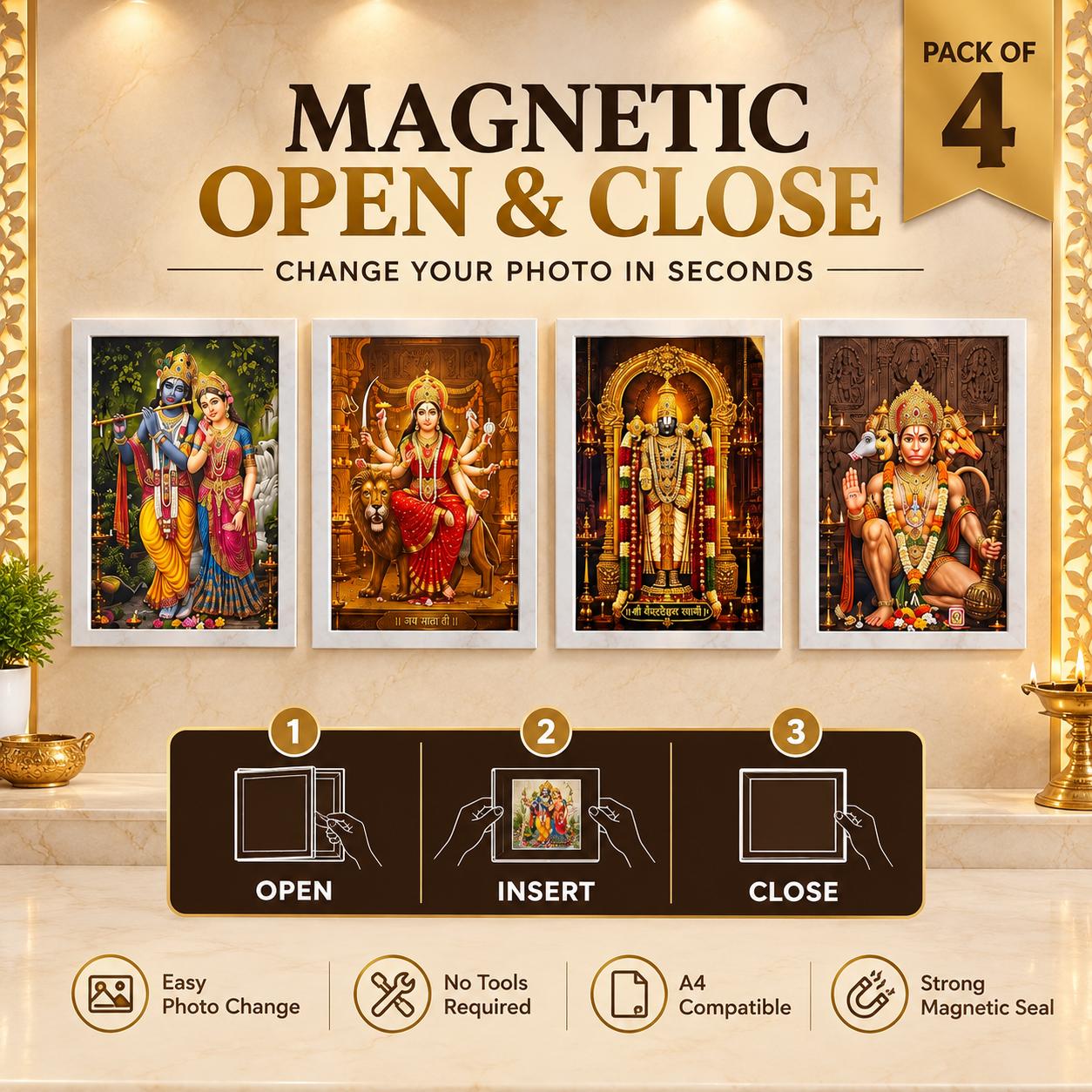 Silver Frame detailed view with Divine Picture
