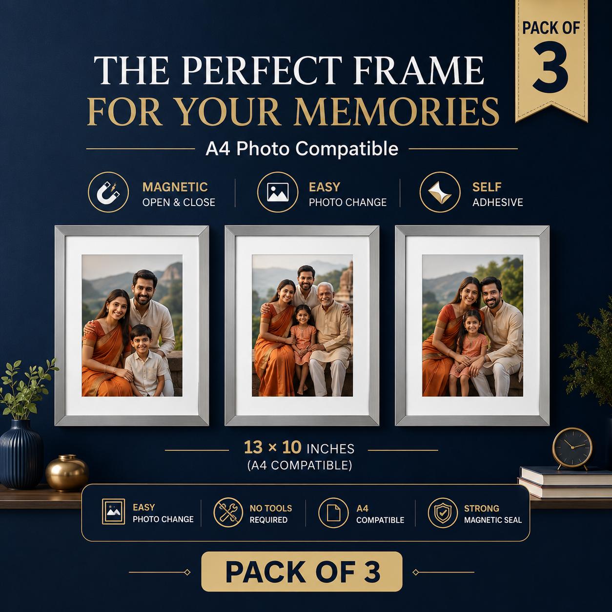 Silver magnetic frame detailed anatomy diagram