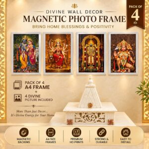 Get 4 A4 Magnetic Frames + 4 Divine Pictures | Pack of 4